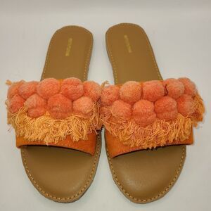 Pretty Little Thing Youth Boho Pom Pom Slides